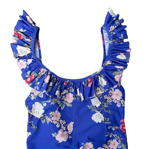 Lovers + Friends Flutter By One Piece Swimsuit in Blue Floral - Picture 5 of 8